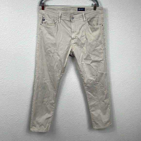 AG Adriano Goldschmied Tellis Modern Slim Jeans Khaki Cream Beige Sz 36x32 - Picture 4 of 13